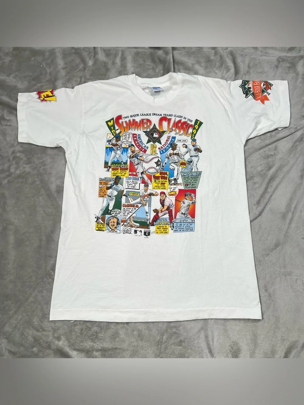 Vintage Baltimore Orioles Fan Fest Tee Mens XL White 1993 Summer Classic Comic